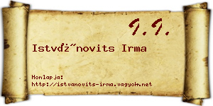 Istvánovits Irma névjegykártya